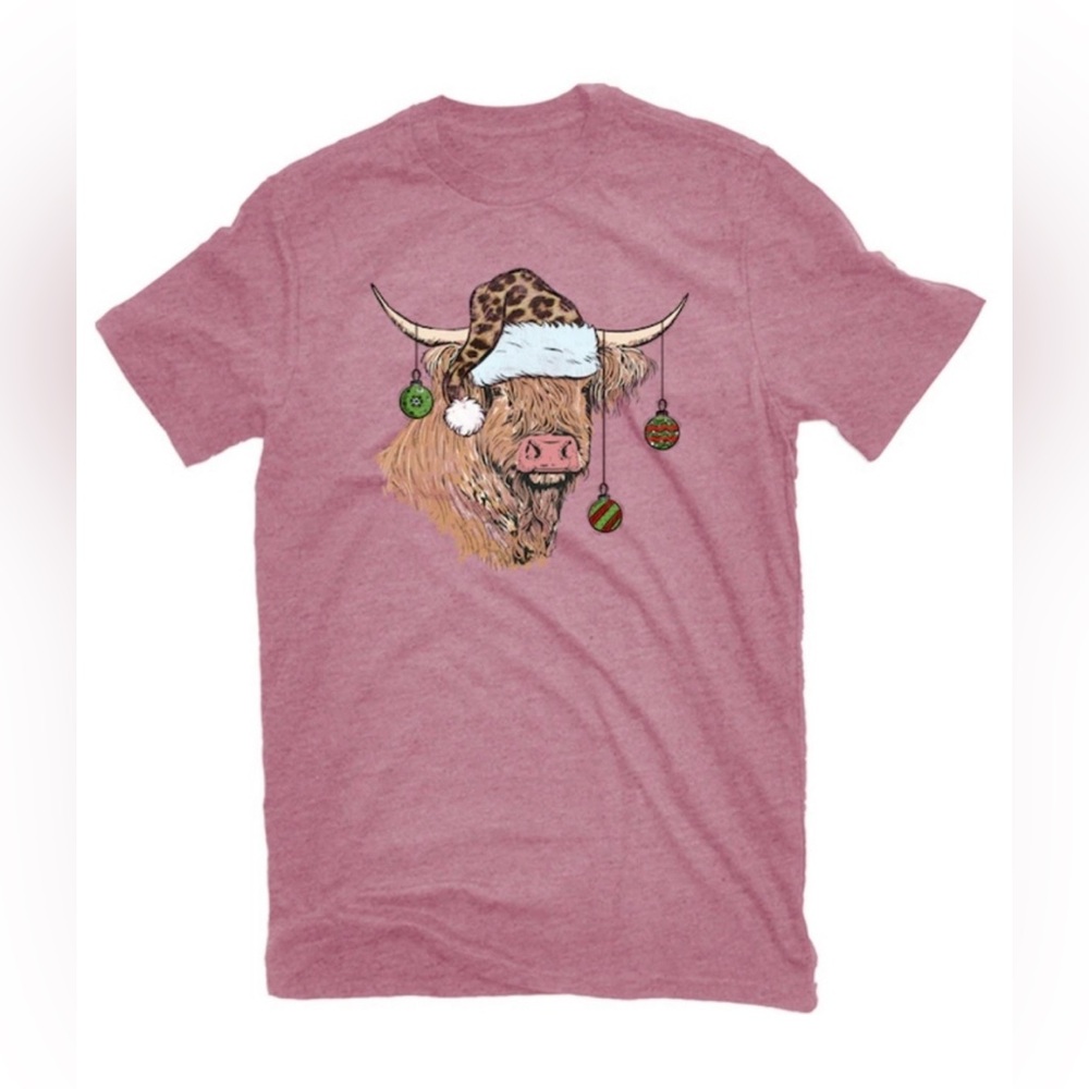 Pivotal Partners Highland Cow Christmas T Shirt Purple Womens Large New